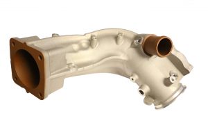 A mid-size aluminum cast valve for a diesel EGR system coated with a phenolic resin to prevent sulfuric corrosion